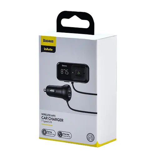 Трансмиттер модулятор адаптер авто BASEUS S-16 Wireless MP3 Car Charger T typed 2USB - фото 10