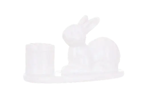Підсвічник керамічний BonaDi Кролик 10х6.5х6.5 см білий (733-591) - фото 1