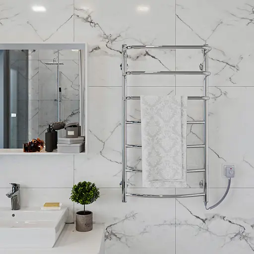 Электрический полотенцесушитель Kosser Каскад Дуга 700x500/6 ER рег. ДКД02ЕR, Хром, Правое - фото 3