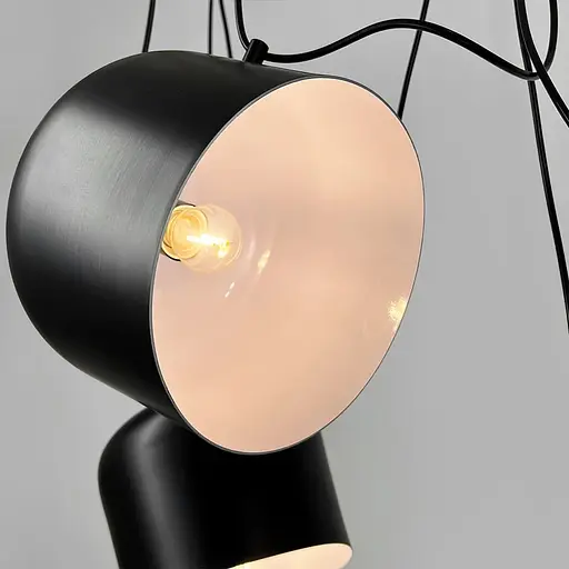 Светильник на 5 металлических плафонов с культовым дизайном Line F | Ст. MJ92/5 BK - фото 6