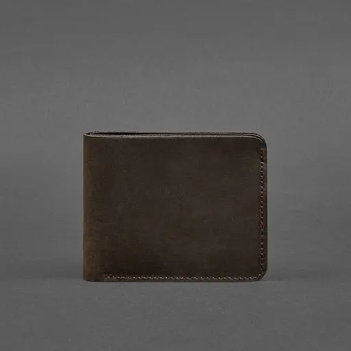 Кожаный портмоне 4.4 (с зажимом) темно-коричневый Crazy Horse - фото 5