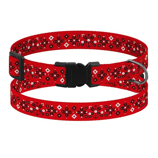 Ошейник для собак Баркси Urban патриотический Вышиванка красный