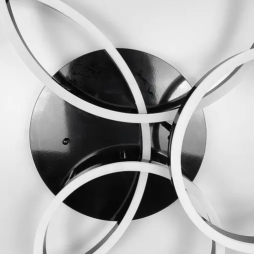 Сучасний LED світильник на 4 кільця у чорному корпусі | Арт. A 55021/4 BK | Line F - фото 4