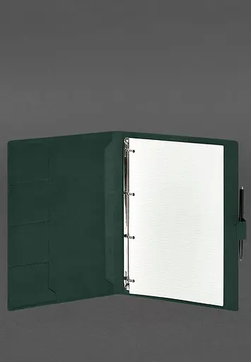 Шкіряний блокнот А4 (софт-бук) 9.2 зелений Crazy Horse - фото 3
