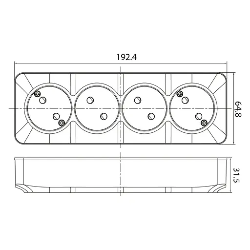 Розетка Horoz Electric Power max-4 Eva, потрійна накладна біла - фото 2