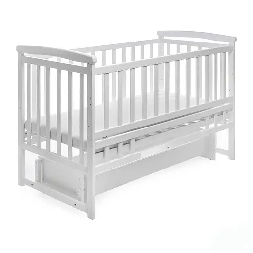 Детская кроватка-трансформер DS-1011 с маятниковым механизмом, без ящика белый