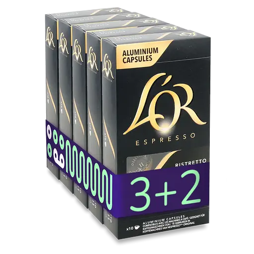 Кава мелена L'OR Ristretto в капсулах капсули 260 г (5 шт. х 52 г)