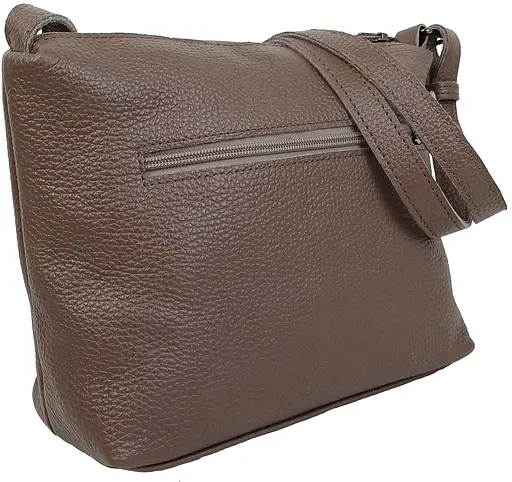 Женская кожаная наплечная сумка Borsacomoda капучино sum0028721 - фото 5