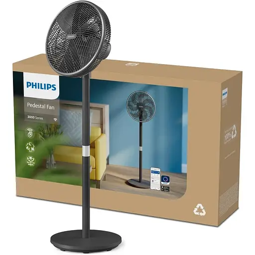 Вентилятор Philips Series 3000 напольный 40 см 48 Вт черный (CX3550/01) - фото 4