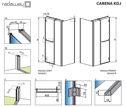 Душевая кабина Radaway Carena KDJ 100Rx80x195 34432-01-08NR - фото 12