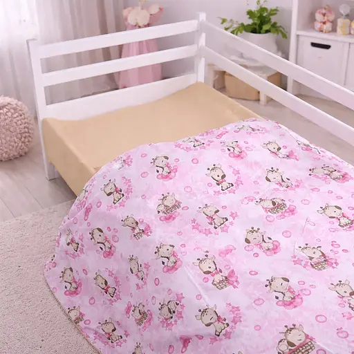 Підковдра бязь MirSon Kids Time Tiny Giraffes pink 110х140 см (2200012572955) - фото 1
