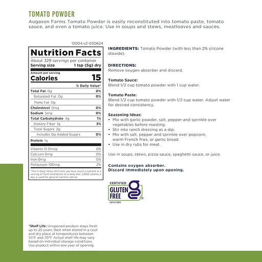 Томатна паста сублімована з великим терміном придатності 25 років Augason Farms, 329 порцій (101181) - фото 4
