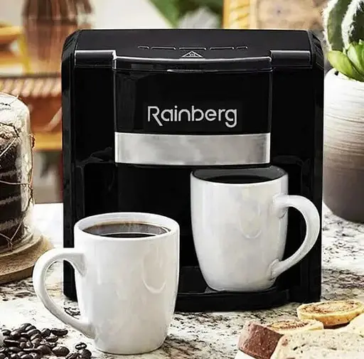 Капельная кофеварка Rainberg RB-613 на 2 чашки Черная 500 Вт - фото 4