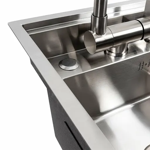 Кухонна мийка CM 40x50 прихована нержавійка Platinum Handmade, Нержавіюча сталь - фото 8