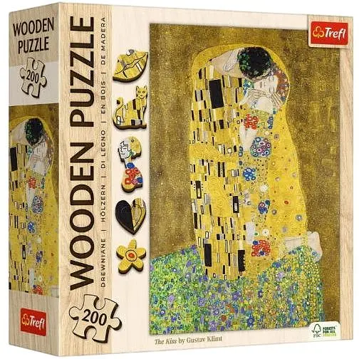 Пазл Trefl деревянный фигурный Поцелуй Густав Климт 200 эл. (20247)