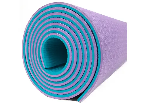 Коврик для йоги и фитнеса EasyFit TPE+TC 6 мм двухслойный + Чехол фиолетовый с мятным (EF-1924E-VM) - фото 3
