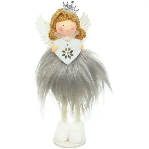 Подвеска новогодняя Jumi Фея мех 17 см серая (5900410941908)