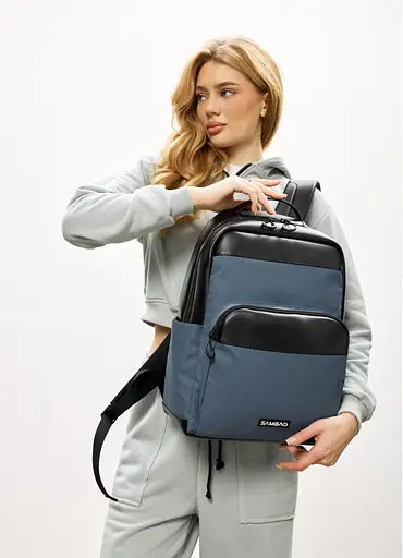 Жіночий рюкзак Sambag Zard MOD чорно-синій 40 х 28 х 14 см (25438115) - фото 2