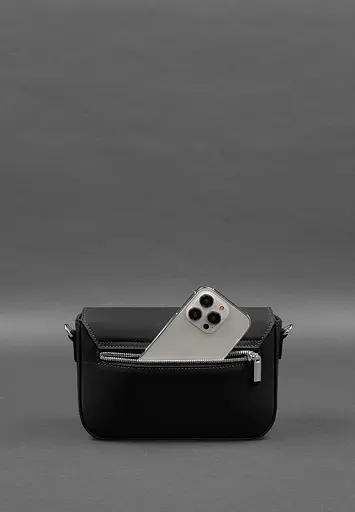 Жіноча шкіряна сумка Mary чорна - фото 8