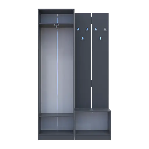 Передпокій Сола 1+3 Doros Графіт/Сірий ДСП 120х40х215 (42005152) - фото 11