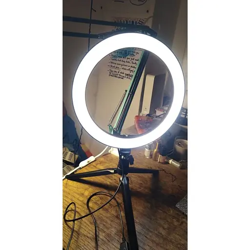 Селфі кільце світлодіодне на штативі з тримачем для телефону Selfie ring light, діаметром 26 см, 3 кольори підсвічування (100612) - фото 7