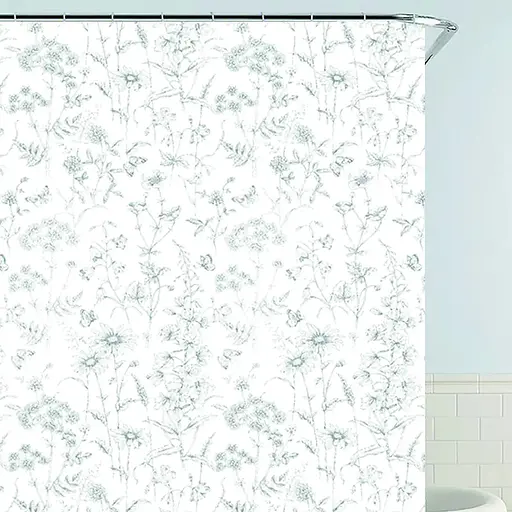 Шторка для ванної Werk WK-10024 Сухоцвіти з кільцями 180 x 180 см (147985)