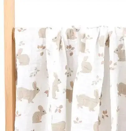 Набор муслиновых детских пеленальных одеял OldBro комплект из 2 шт. размер 100х120 см заяц/сердечко - фото 3