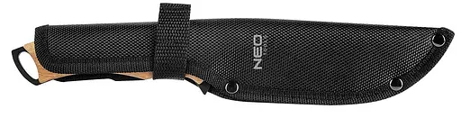 Neo Tools 63-110 Нож Full Tang, 25см, лезвие 14.5см, бамбуковая ручка, 3Cr13, лезвие с титановым покрытием, нейлоновый чехол - фото 2