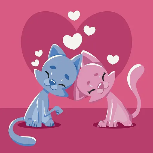 Картина по номерам "Влюбленные котята" 15582-AC 40x40 см