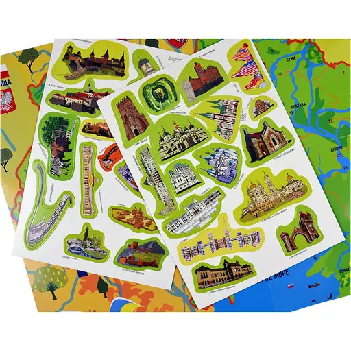 Обучающая игра "Карта Украины" УМНЯШКА (КП-001) KP-001 с многоразовыми наклейками - фото 4