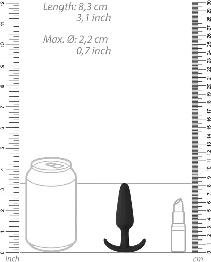 Анальна пробка ShotsToys Slim Butt Plug 8.3 см (чорний) - фото 2