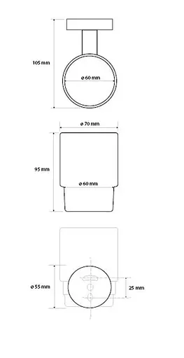Склянка з тримачем Bemeta Trend-I основа біла 104110018 білий - фото 2