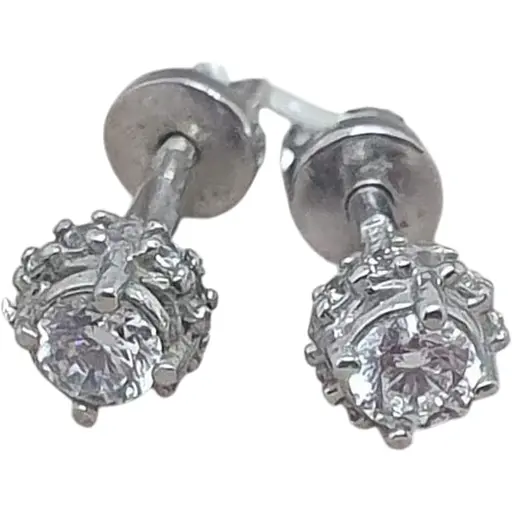 Золотые серьги-пуссеты Гаразд с фианитами. 3533382Б