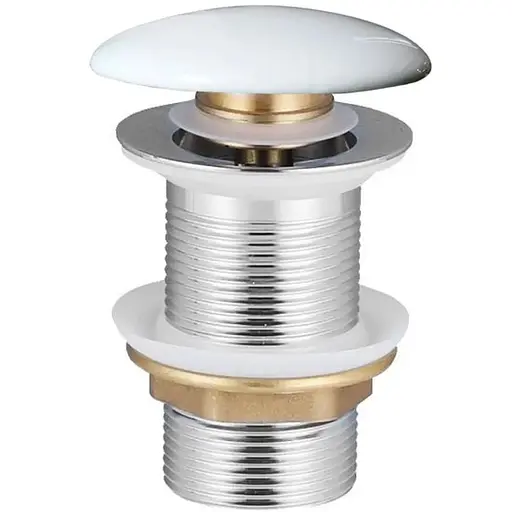 Донний клапан click-clack з керамічною кришкою, латунь, 1 1/4 , blanco Volle 90-00-77W, Білий - фото 1