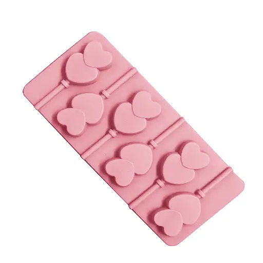 Силиконовая форма для леденцов и конфет на палочке "Сердечки", Kitchen Master Розовый 87402 - фото 4