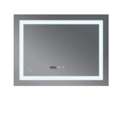 Дзеркало Mixxus WARM MR02-80x60-CASE з LED Touch, Anti-fog, димером, регулюванням яскравості, годинником (MI6671) - фото 2