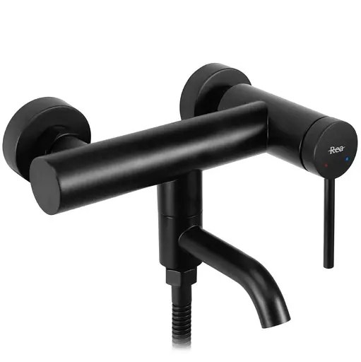 Змішувач для ванни Rea Clif black настінний з виливом REA-B4240 Чорний матовий - фото 2