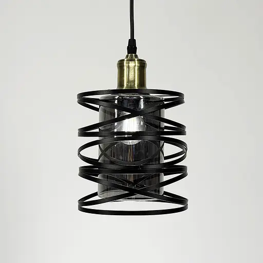 Підвіс у чорному корпусі з графітовим плафоном 16х16 см | Арт. 12333/1 BK+GR | Line F - фото 4