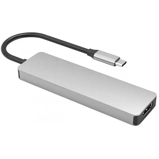 USB-хаб Proove Iron Link 5 в 1 (2*Type-C + 2*USB 3.0 + HDMI) серебристый (HBIL00222024) - фото 2