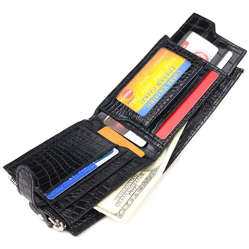 Мужской кожаный кошелек Canpellini 12х9.8х1 см acs0025054 - фото 5