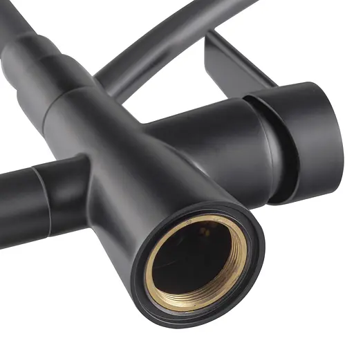 Змішувач для кухні на дві води з гнучким виливом Koer KB-72003-05 KR3376 Чорний матовий - фото 7