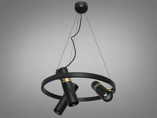 Елегантна підвісна люстра Loft на 6 ламп, чорний+золото - фото 2