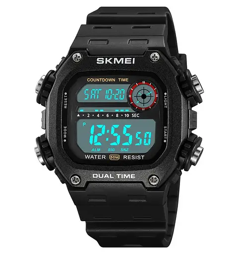 Годинник чоловічий спортивний наручний Skmei 2126 (Чорний з білим) - фото 3