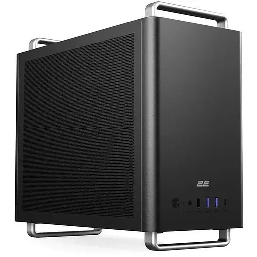 Корпус 2E Credo V300B Mesh, черный, без БП, Mini Tower, для Micro ATX/Mini ITX, 1xType-C/2xUSB 3.0/1xUSB 2.0, макс. CPU - - фото 1