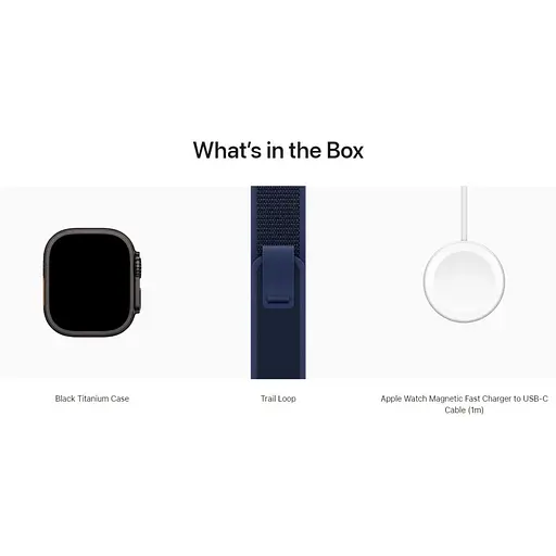 Смарт-часы Apple Watch Ultra 2 49mm Black Titanium Case with Blue Trail Loop M/L (MYTJ3+MYQ83) [114888] - фото 4