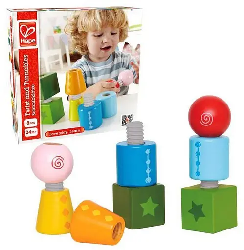 Набір дерев'яних блоків Hape Закрути E0416 Набір дерев'яних блоків - фото 9
