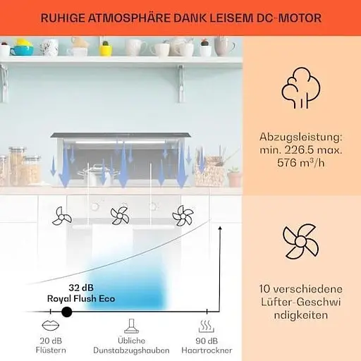 Вытяжка Klarstein Royal Flush Eco Downdraft 90 см 576 м³/ч A+ (10034301) - фото 8