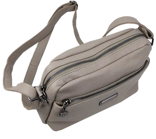 Женская кожаная сумка Borsacomoda на плечо песочная sum0028715 - фото 8