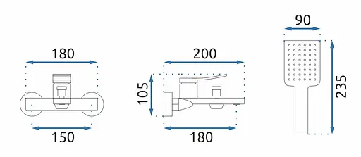 Смеситель для ванны Rea Soul настенный black REA-B9997 Черный маовый - фото 4