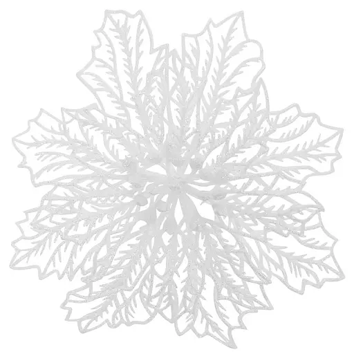 Ялинкова іграшка MIS LT Квітка Різдвяник павутинка-2 17х17х4 см білий - фото 1